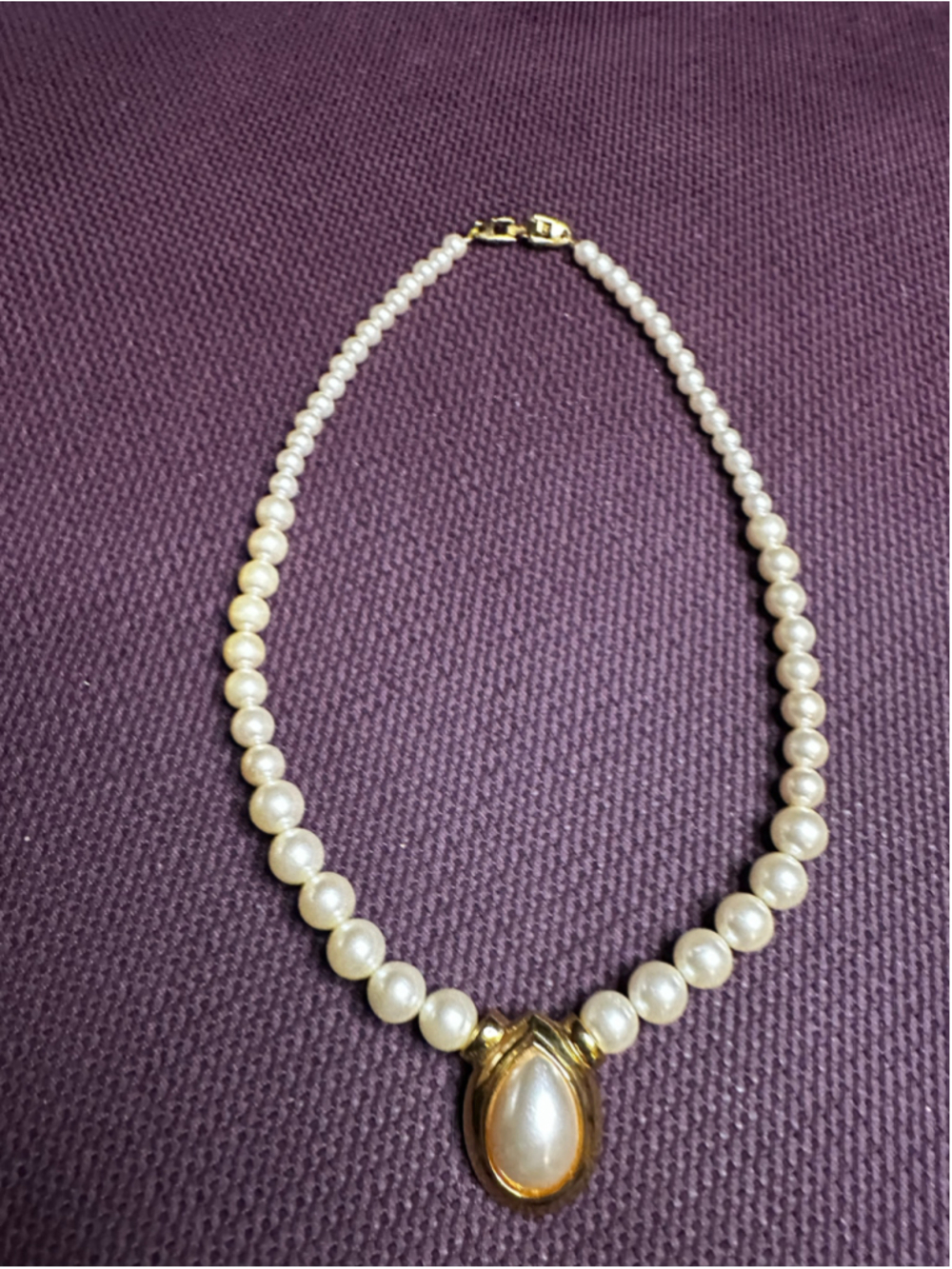 Napier White Pearl and Gold Necklace